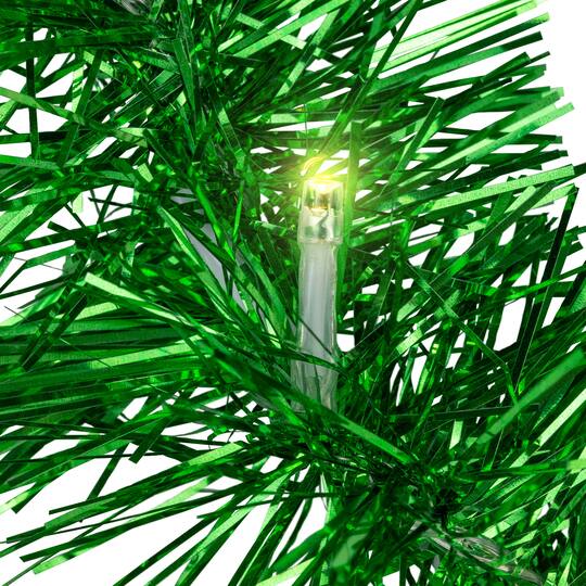 25" Green LED Lighted Tinsel Shamrock St. Patrick's Day Window Silhouette